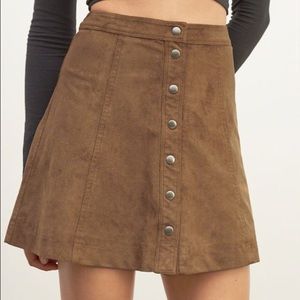abercrombie brown suede skirt